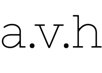 a.v.h handmade in australia logo in a white background